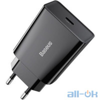Мережевий зарядний пристрій 1Type-C Baseus Speed Mini 20W (CCFS-SN01) Black